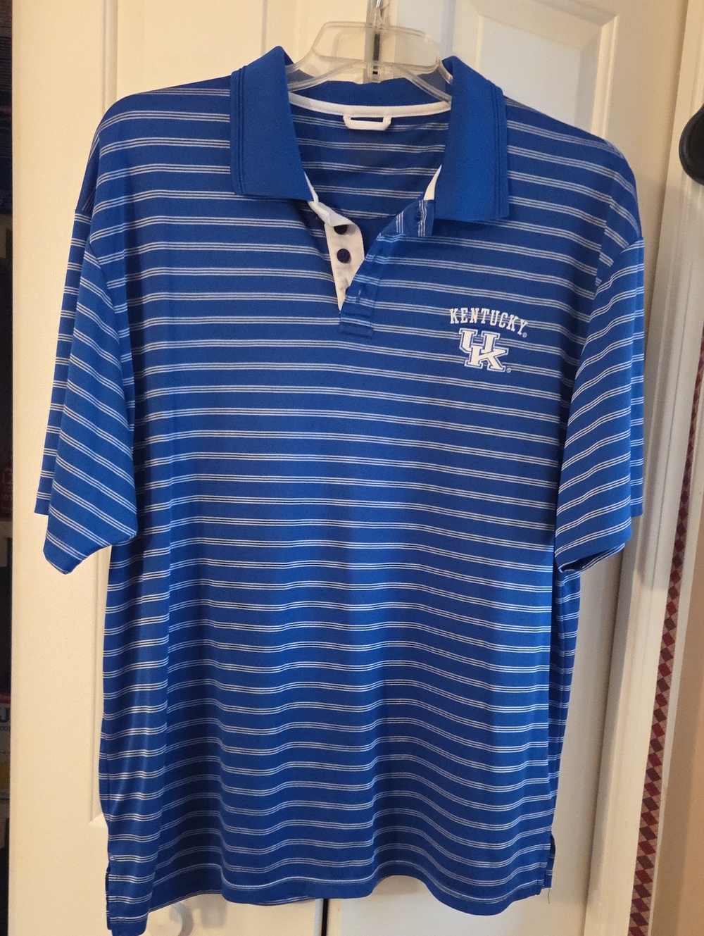Russell Athletic Kentucky Blue & White Striped Polo